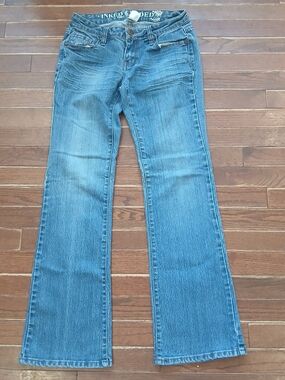 Inked And faded Curvy Flare Women's Blue Bootcut Jeans Sz 4 Western Cowgirl